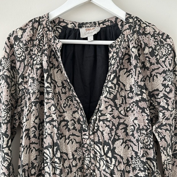 Cleobella Mylah Mini Dress Size Medium Ruffle Floral Organic Cotton Button Down - Picture 6 of 16